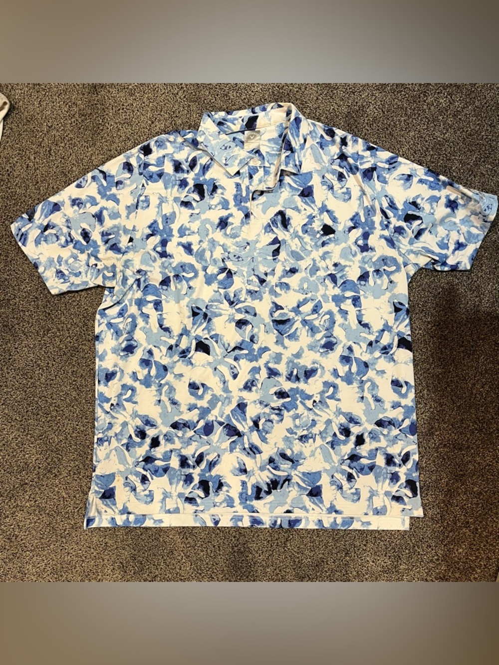 Callaway Swing Tech Golf Polo Blue Opti-dry Circling Raven Golf Club 2XL